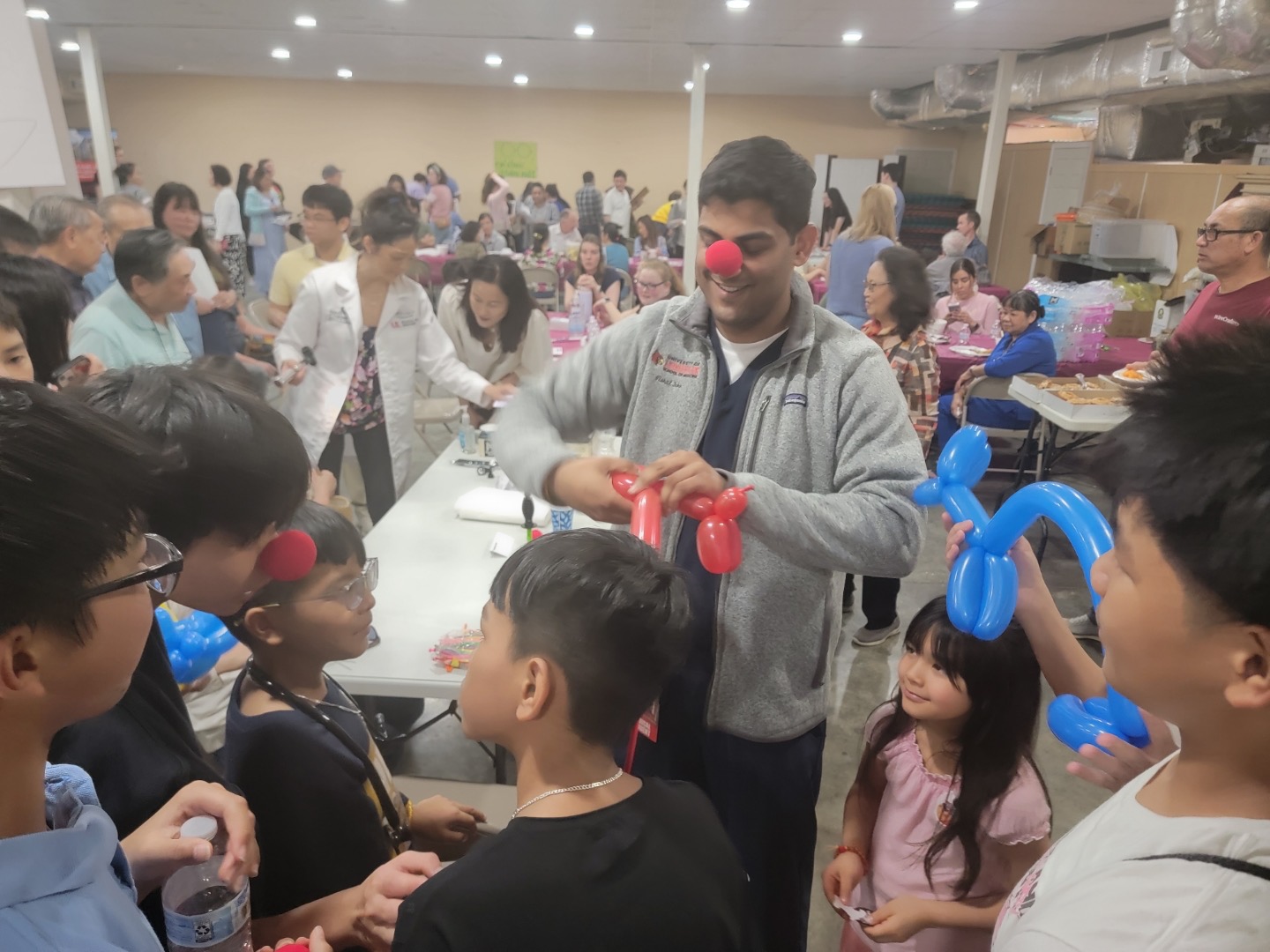Packed health fair crowd