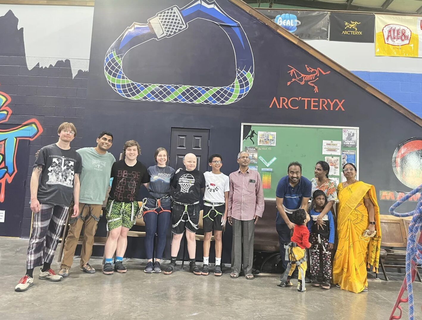 The Rock Cancer crew and family at the gym